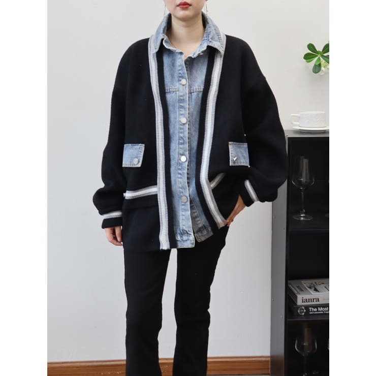 ニットドッキング デニムシャツジャケット/身頃ニット | LETee | 詳細画像5 