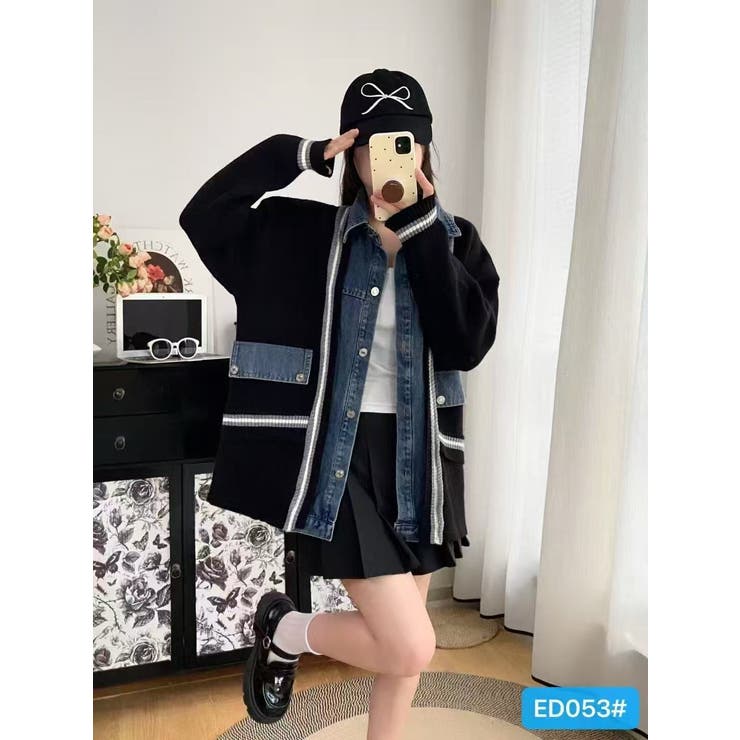 ニットドッキング デニムシャツジャケット/身頃ニット | LETee | 詳細画像6 