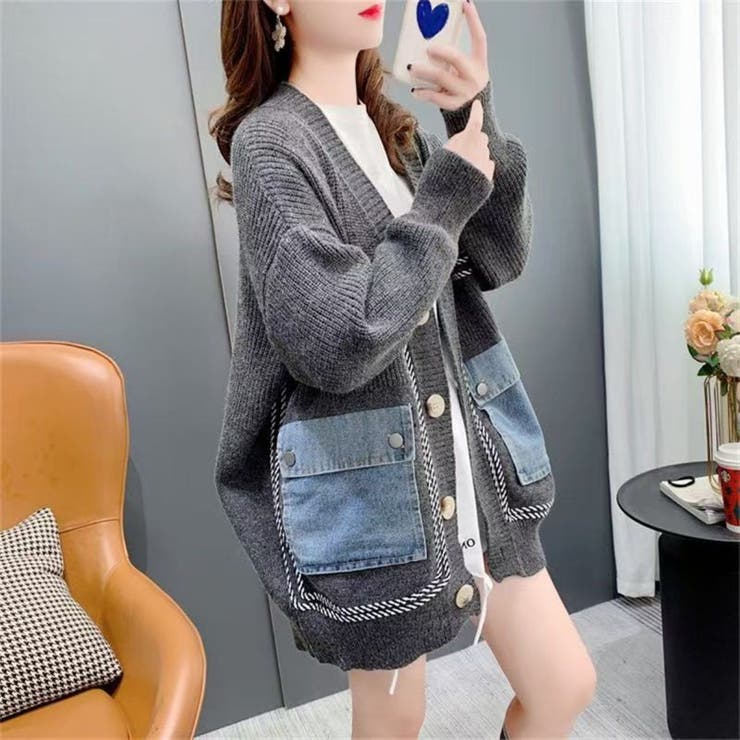 ニットカーディガン/デニムポケット付 | LETee | 詳細画像3 