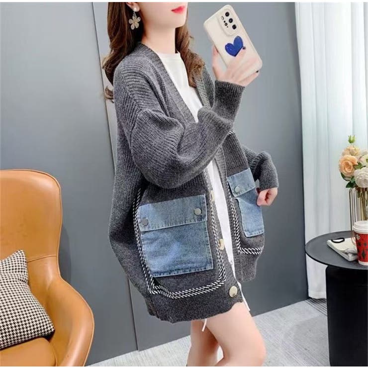 ニットカーディガン/デニムポケット付 | LETee | 詳細画像5 