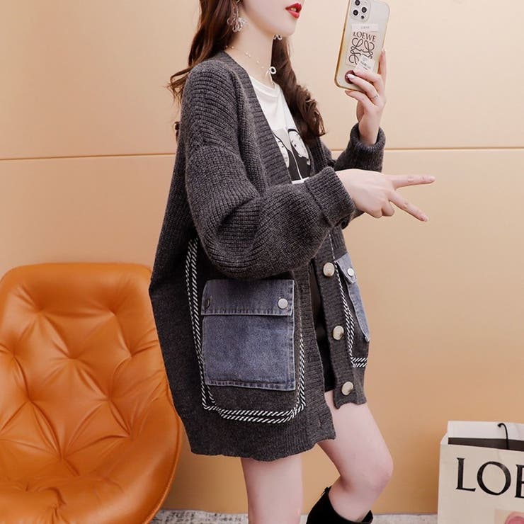 ニットカーディガン/デニムポケット付 | LETee | 詳細画像7 