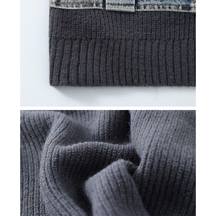 ニットカーディガン/デニムポケット付/ジップアップカーデ | LETee | 詳細画像16 