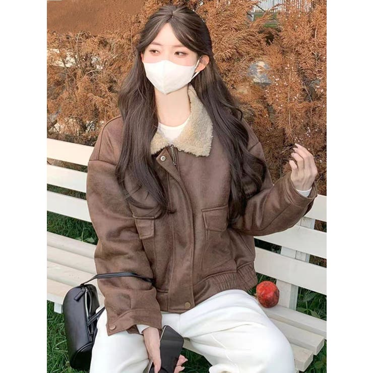 フェイクレザージャケット/ボア付き | LETee | 詳細画像1 