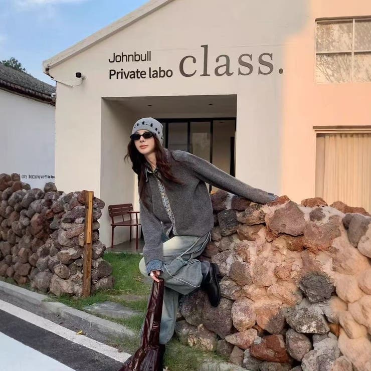 D.GREY | デニムドッキングニットカーディガン | LETee