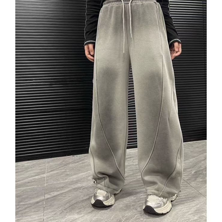 GREY | サイド切り替えスウェットパンツ オーバーサイズ | LETee