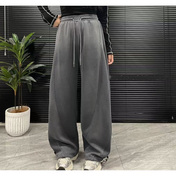 CHARCOAL | サイド切り替えスウェットパンツ オーバーサイズ | LETee