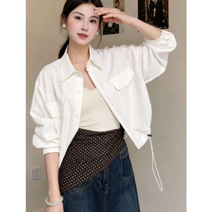WHITE | シャツジャケット ショート丈 | LETee