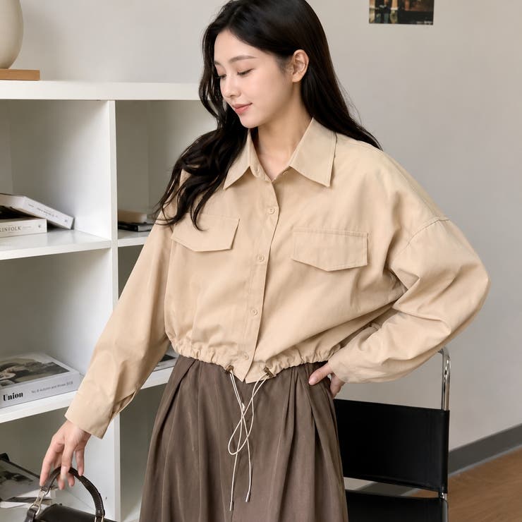 BEIGE | シャツジャケット ショート丈 | LETee