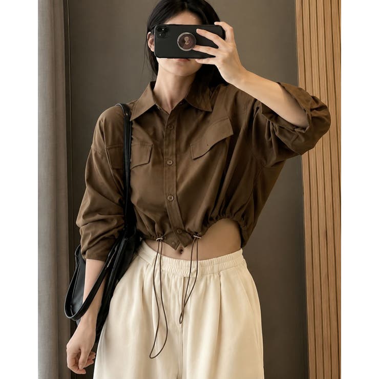BROWN | シャツジャケット ショート丈 | LETee