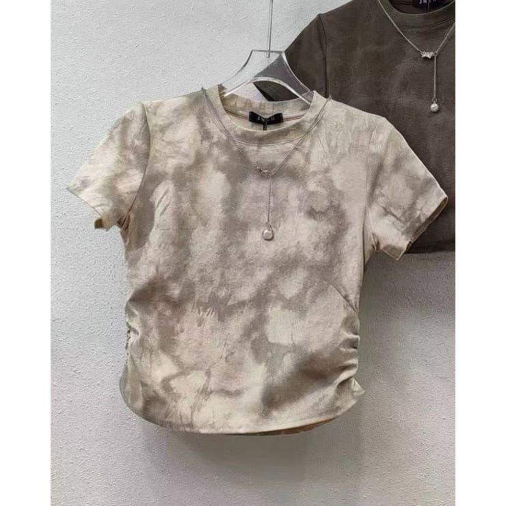WHITE | サイドシャーリングトップス ショート丈 | LETee