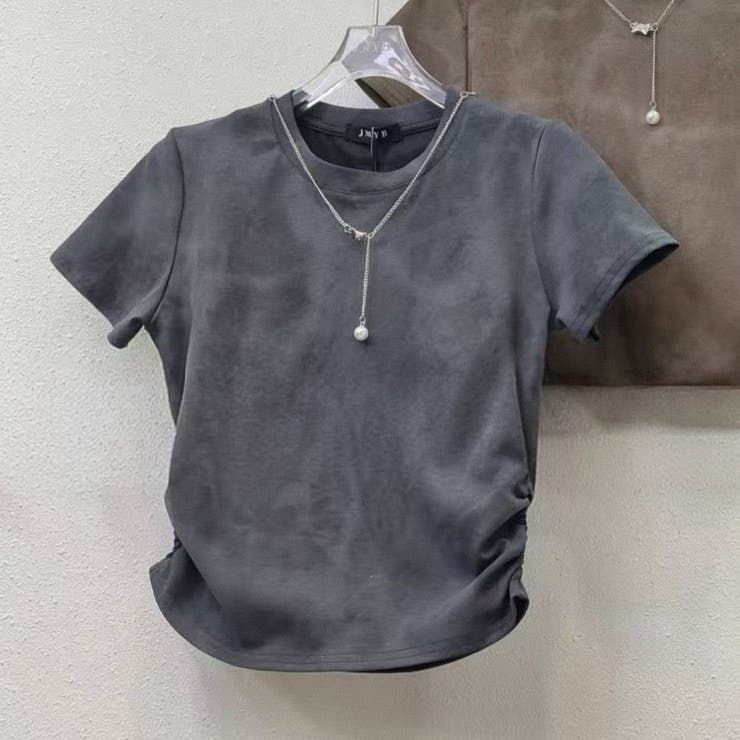 GREY | サイドシャーリングトップス ショート丈 | LETee