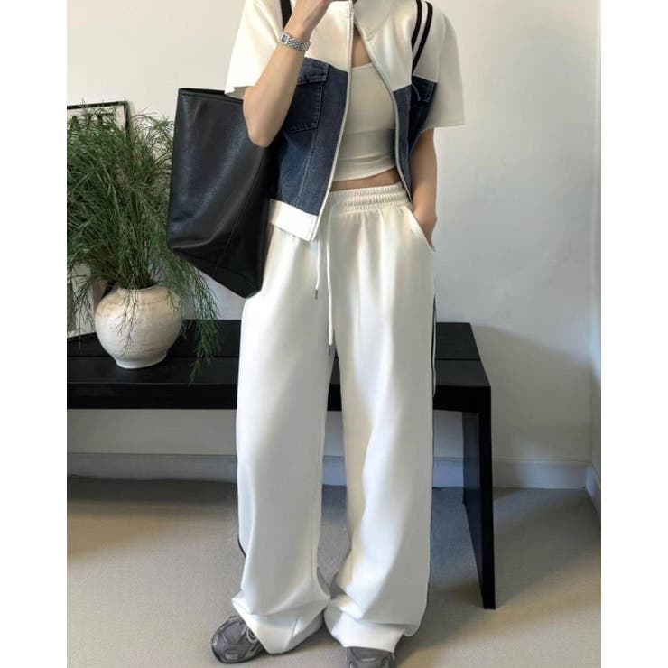 WHITE | デニムドッキングカットソー＆パンツ/セットアップ | LETee
