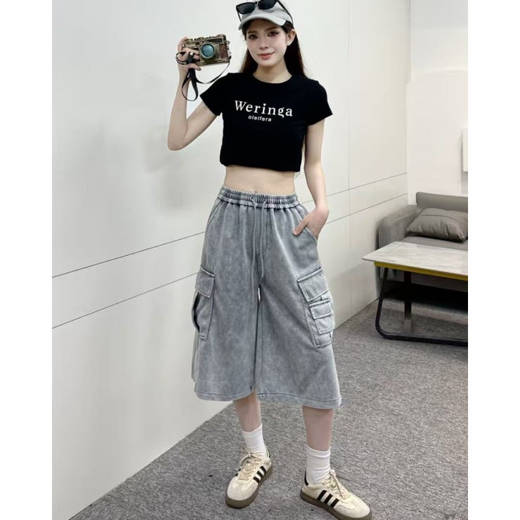 GREY | カーゴタイプリラックスパンツ ハーフパンツ | LETee