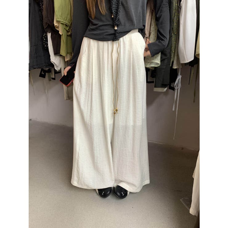 WHITE | タック入りワイドパンツ | LETee