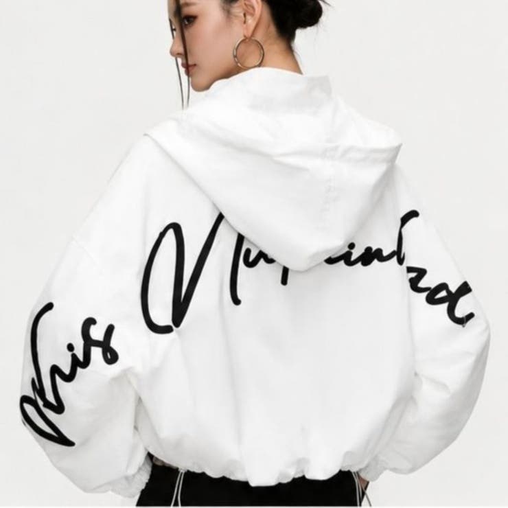 WHITE | バックロゴグラフィック フード付きブルゾン | LETee