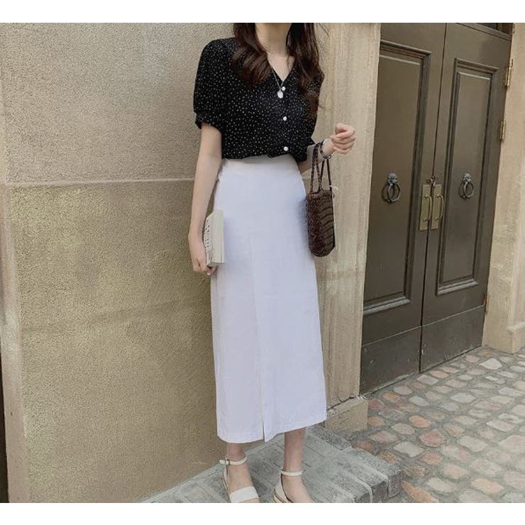 ブラウス シフォンドット柄 前ボタンブラウス | Lips | 詳細画像10 