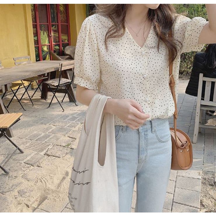 ブラウス シフォンドット柄 前ボタンブラウス | Lips | 詳細画像13 