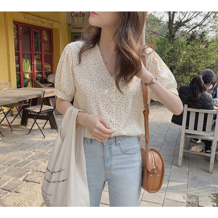 ブラウス シフォンドット柄 前ボタンブラウス | Lips | 詳細画像14 