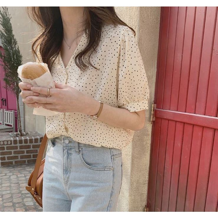 ブラウス シフォンドット柄 前ボタンブラウス | Lips | 詳細画像18 