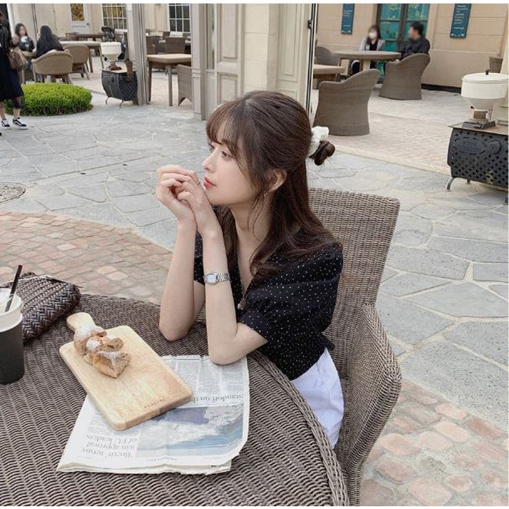 ブラウス シフォンドット柄 前ボタンブラウス | Lips | 詳細画像5 