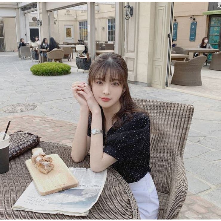 ブラウス シフォンドット柄 前ボタンブラウス | Lips | 詳細画像6 