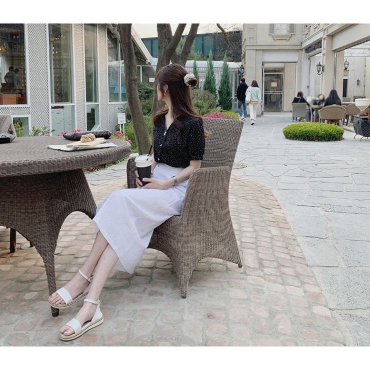 ブラウス シフォンドット柄 前ボタンブラウス | Lips | 詳細画像7 