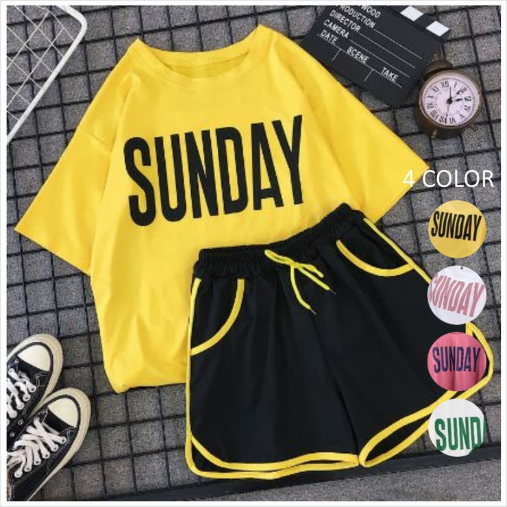 スウェットTシャツ＆ショートパンツセットアップ A-0059 | candid