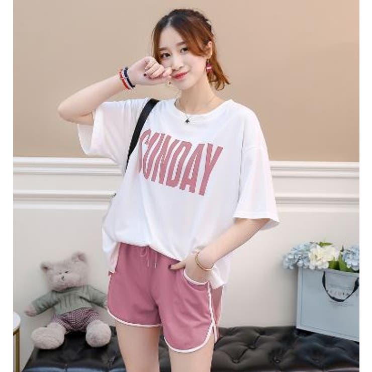 Tシャツショートパンツ セットアップ かわいい[品番