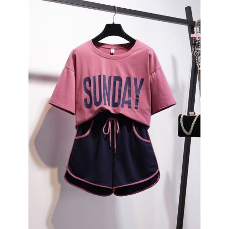 ピンク 長袖トップス ショートパンツ セット 楽天市場】送料無料 半袖Tシャツ ショートパンツ セットアップ