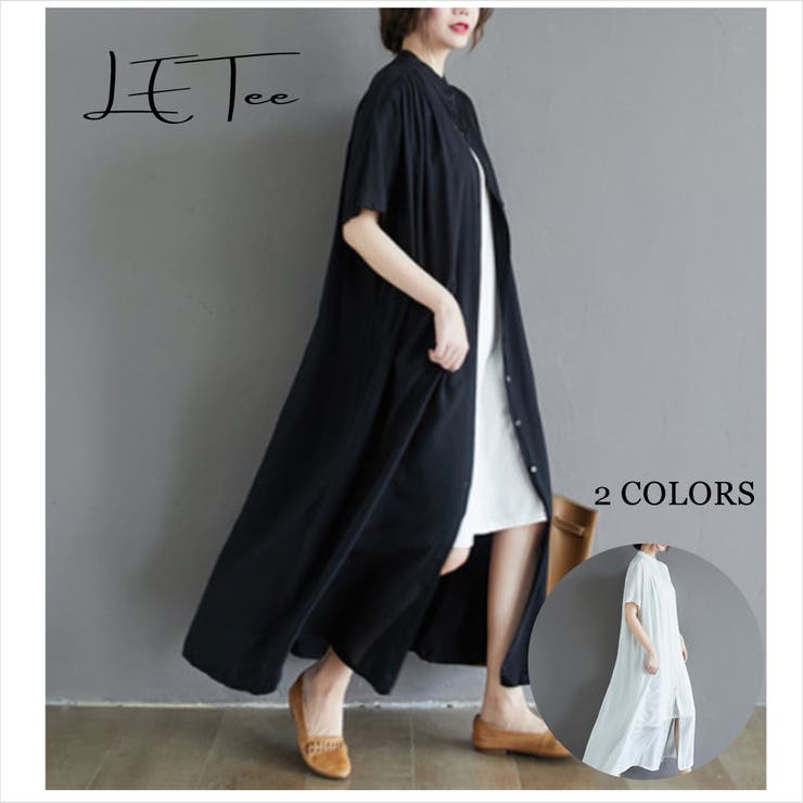 バンドカラーシャツワンピ[品番：LPSW0001022]｜LETee（レティー