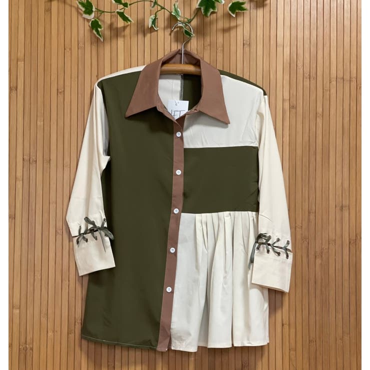 プリーツ切り替えバイカラーシャツ シャツ ブラウス 品番 Lpsw Letee レティー のレディースファッション通販 Shoplist ショップリスト