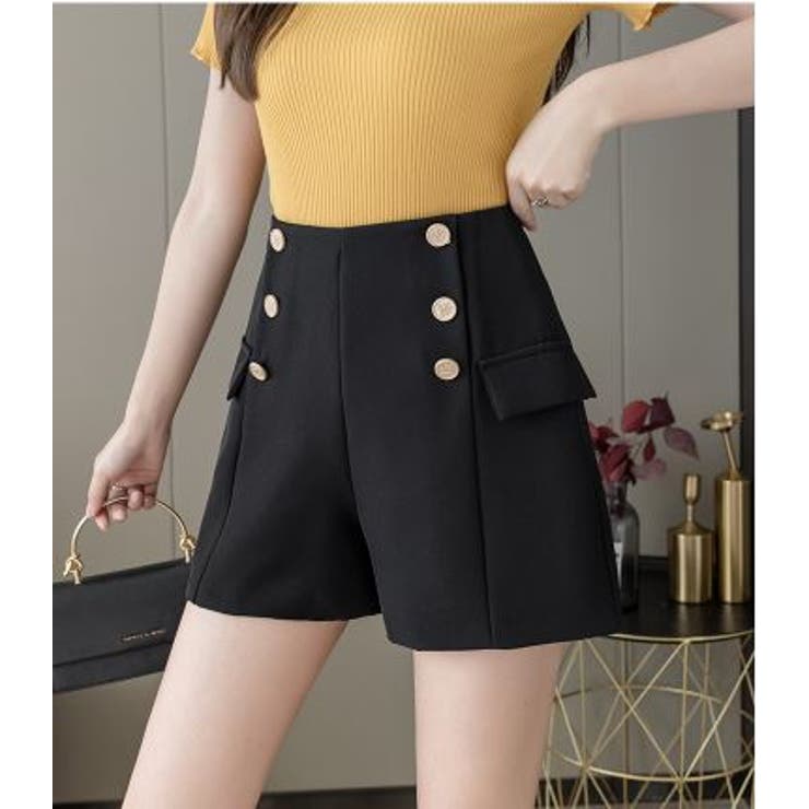 サイドボタンショートパンツ リラックス 着回し[品番