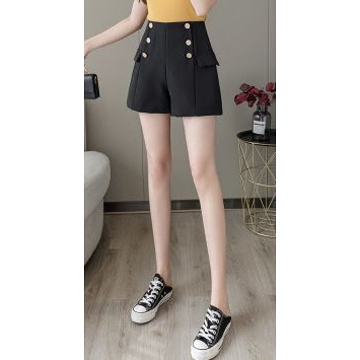 サイドボタンショートパンツ リラックス 着回し[品番
