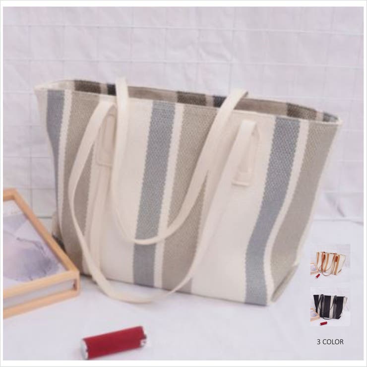 GREY | ストライプトートバッグ トートバック かばん | LETee