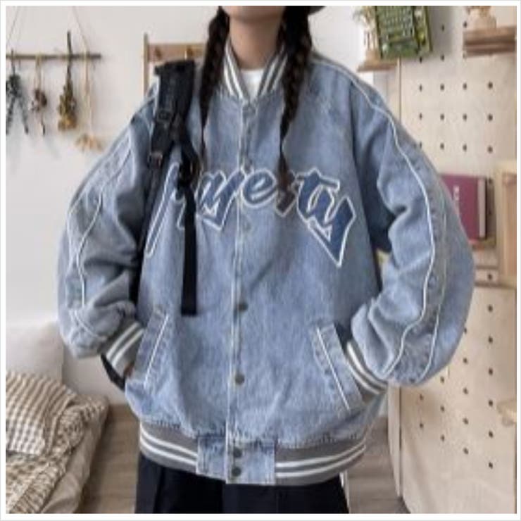 ストーリートファッションブルゾン ロゴ刺繍 古着風 品番 Lpsw Letee レティー のレディースファッション 通販 Shoplist ショップリスト