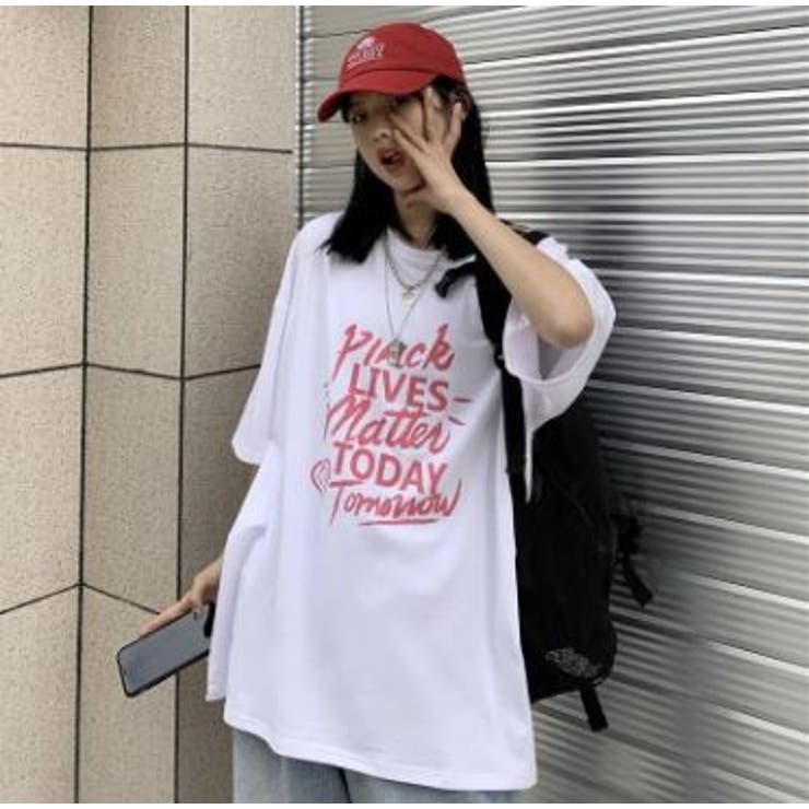 ロックでパンクなプリントTシャツ フェスＴ ビックシルエット韓国系