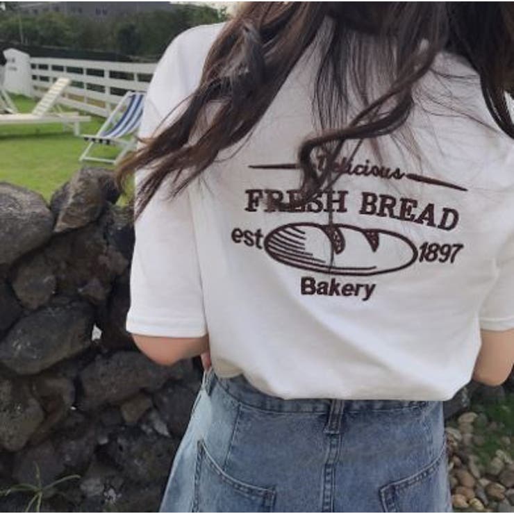 フランスパン刺繍tシャツ ビックシルエット 韓国系 品番 Lpsw Letee レティー のレディースファッション通販 Shoplist ショップリスト