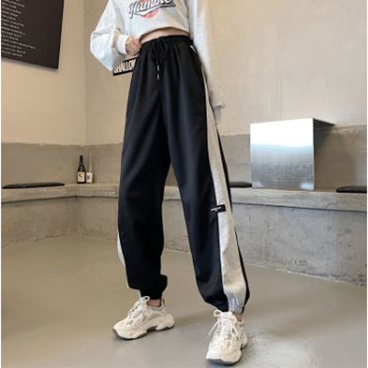 バイカラースウェットパンツ ストリート ダンス[品番
