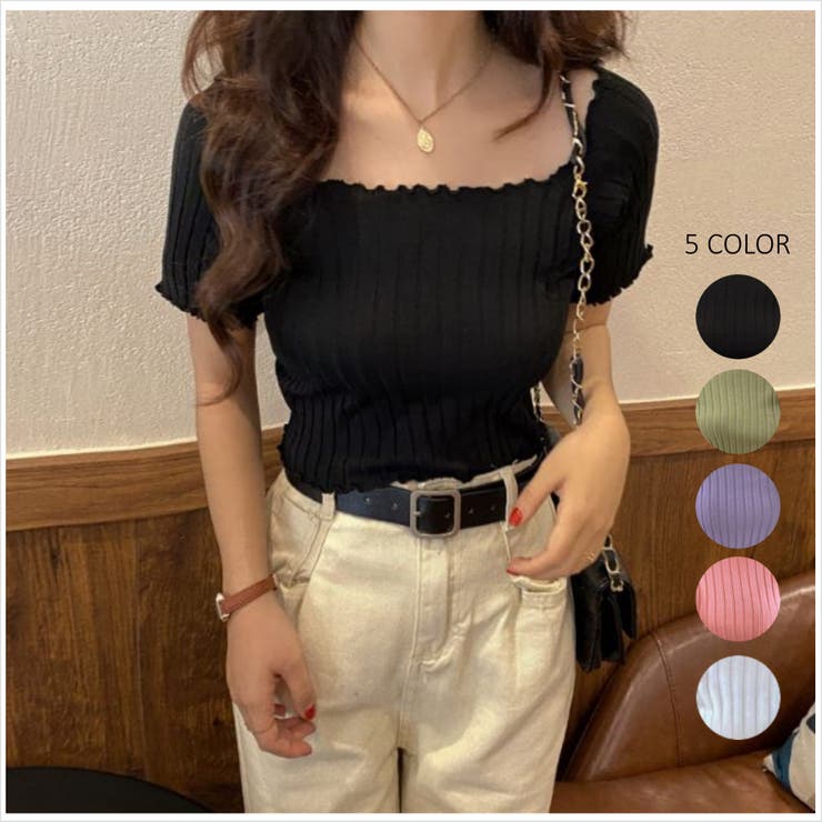 リブオフショルｔシャツ ショート丈 へそ出し 品番 Lpsw Letee レティー のレディースファッション通販 Shoplist ショップリスト