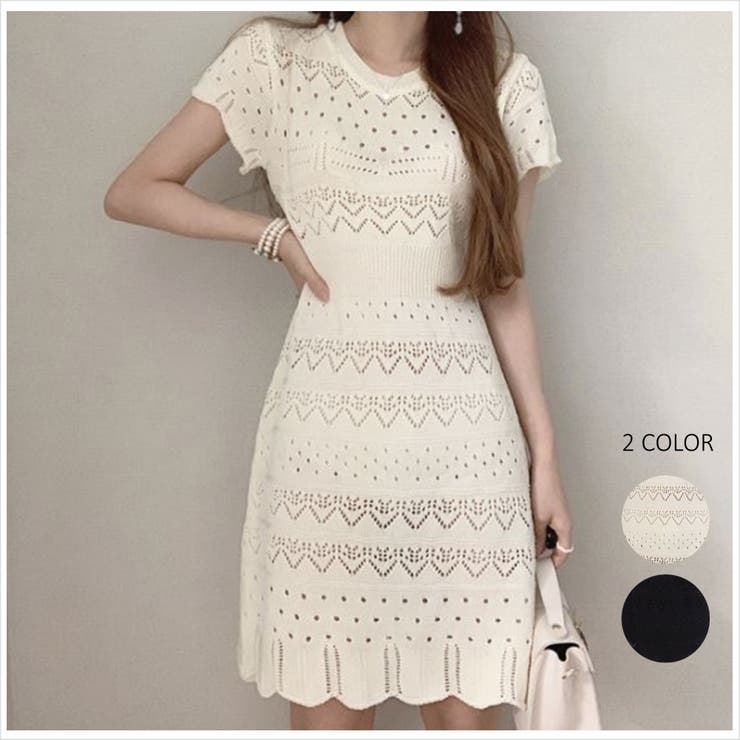 インナーキャミワンピ付きメッシュニットワンピース 韓国ファッション 韓国 品番 Lpsw Letee レティー のレディースファッション通販 Shoplist ショップリスト