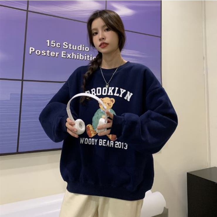 裏起毛クマトレーナー ストリート オーバーサイズ[品番：LPSW0008946