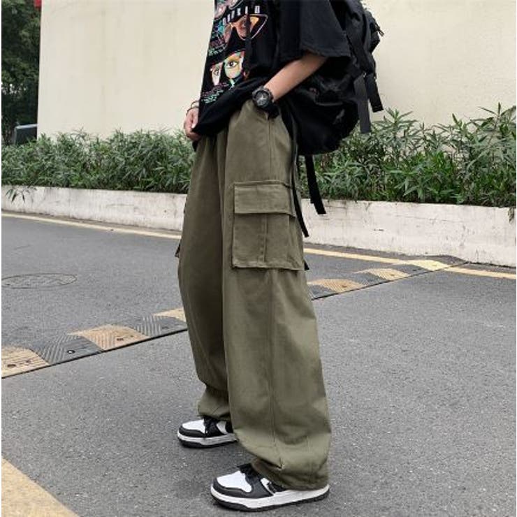 ダボダボカーゴパンツ ゆったり ウエストゴム[品番：LPSW0009042