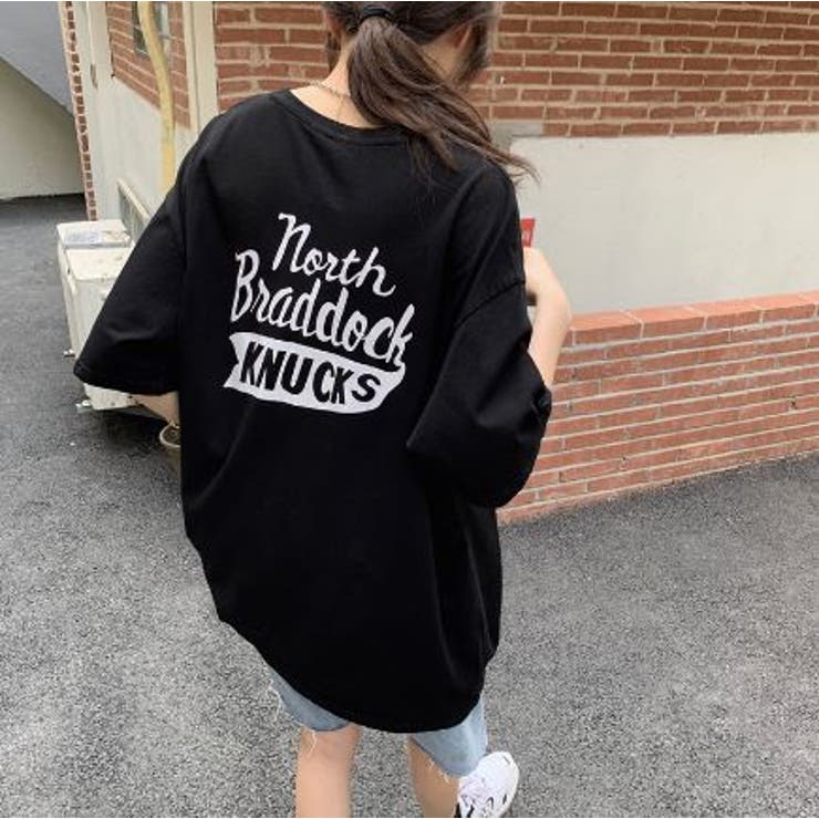 バックプリントＴシャツ/ビッグシルエットＴ/韓国ファッション | LETee | 詳細画像17 