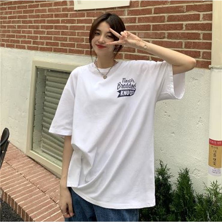 バックプリントＴシャツ/ビッグシルエットＴ/韓国ファッション | LETee | 詳細画像2 