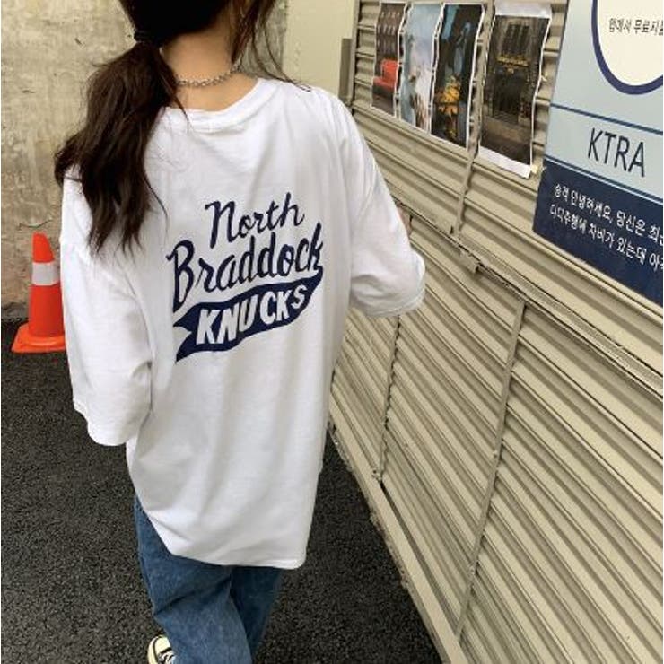 バックプリントＴシャツ/ビッグシルエットＴ/韓国ファッション | LETee | 詳細画像5 