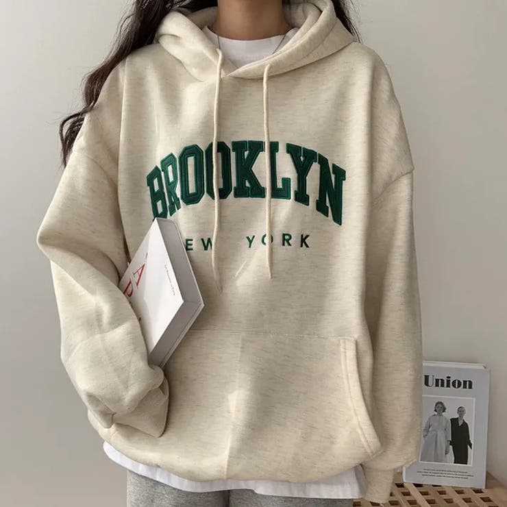 裏起毛BROOKLYNロゴパーカー