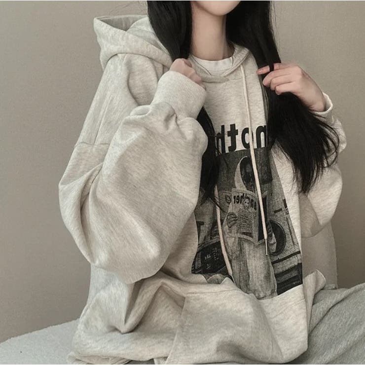 フォトプリントパーカー ビックシルエット トレーナ | LETee | 詳細画像16 