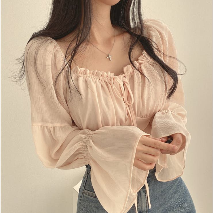 シャーリングシフォンブラウス レディース トップス | LETee | 詳細画像9 