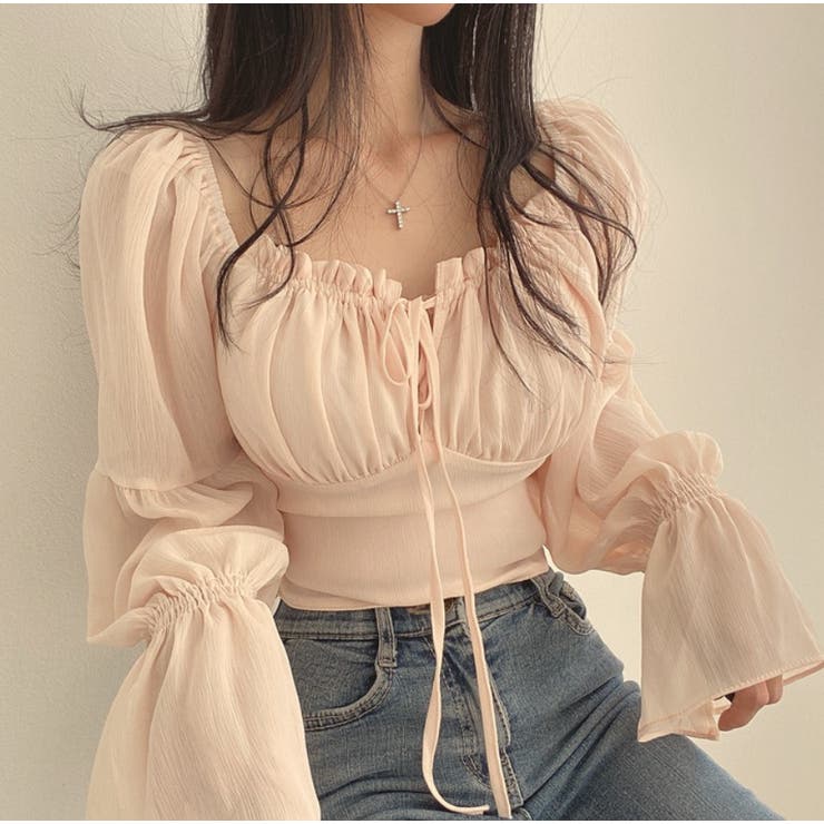 シャーリングシフォンブラウス レディース トップス | LETee | 詳細画像12 