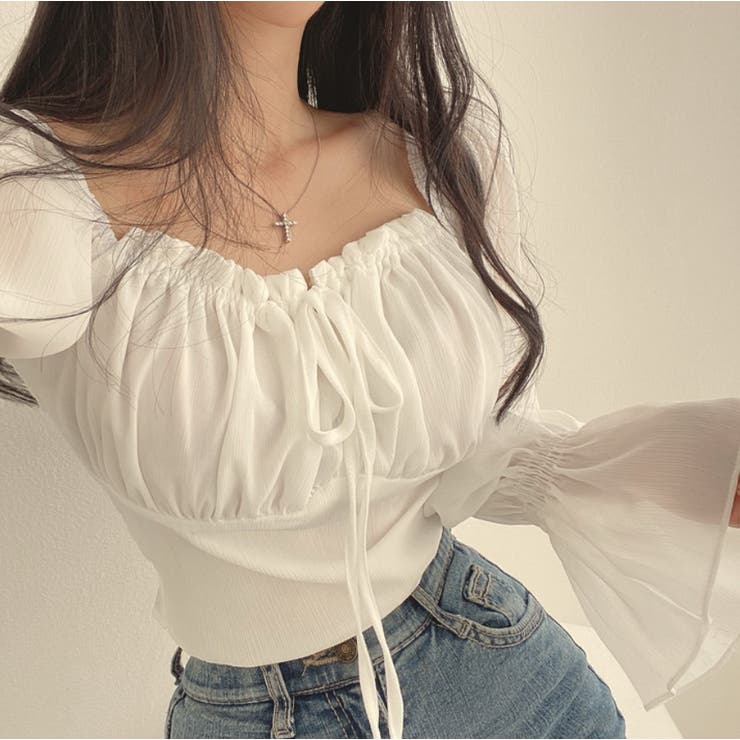 シャーリングシフォンブラウス レディース トップス | LETee | 詳細画像2 